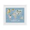 Stupell Industries Kid's Map Of World Blue Framed Print Under Glass, design by Carla Daly